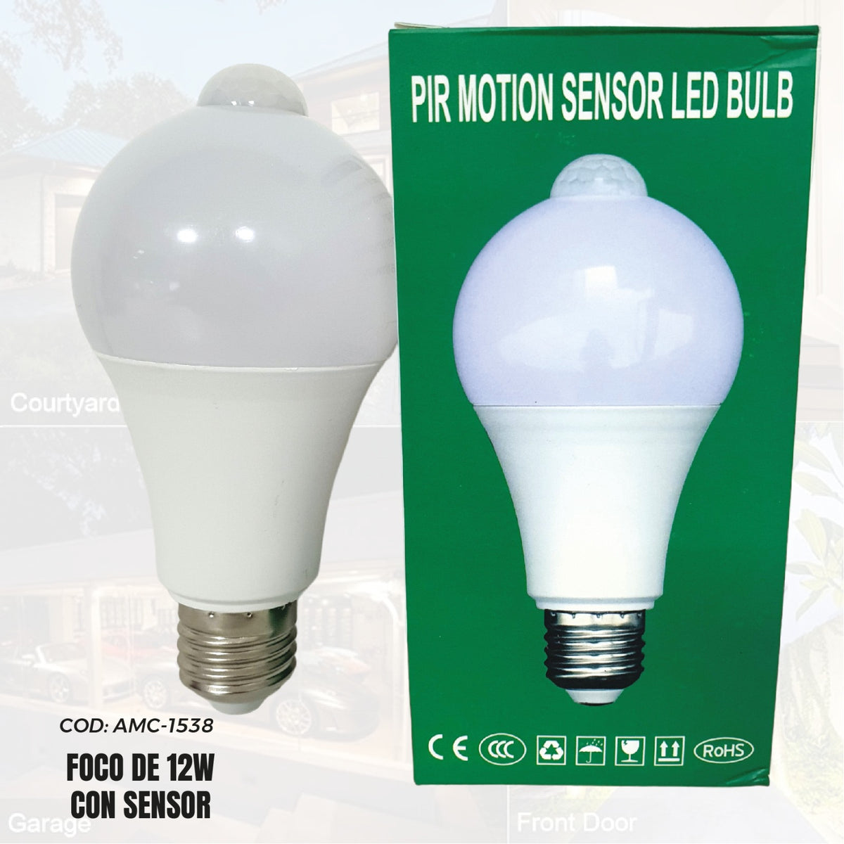 Foco LED con sensor de movimiento