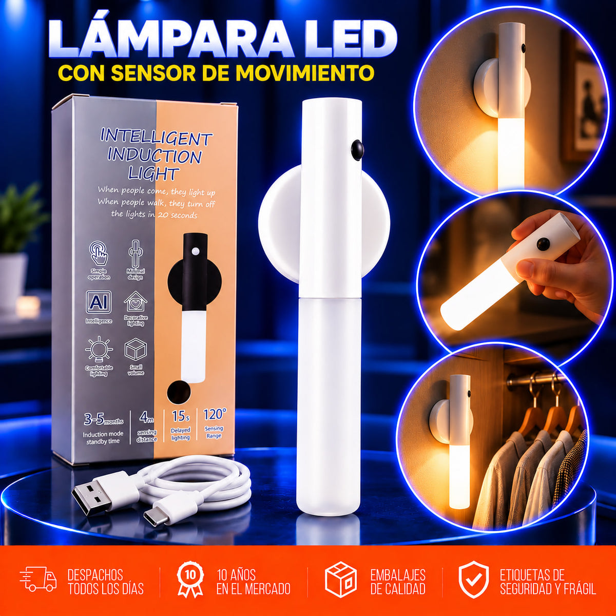 Lámpara LED con sensor de movimiento